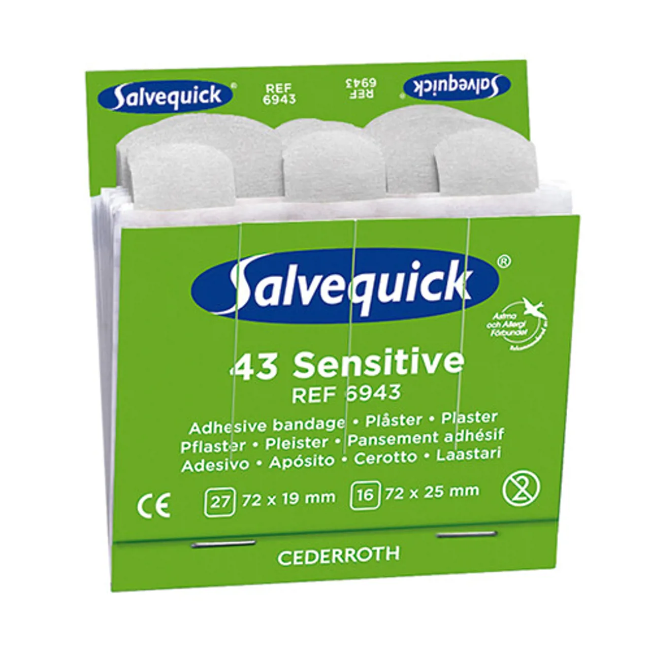 Cederroth Non-Wovenplaster, 6943, refill, 6 stk/pk